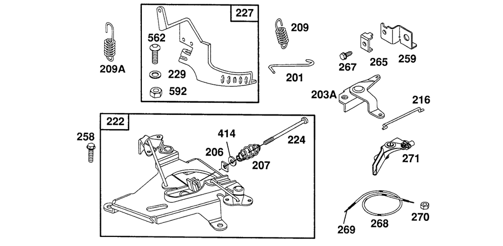 Control Assemblies,oil Fill Diagram and Parts List for 400707-0102-XX  Briggs and Stratton Engine